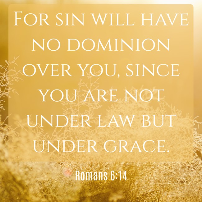 For sin will have no dominion over you, since you are not under law but under grace. - Romans 6:14