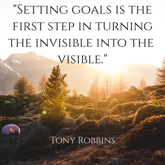 Setting goals is the first step in turning the invisible into the visible. - Tony Robbins