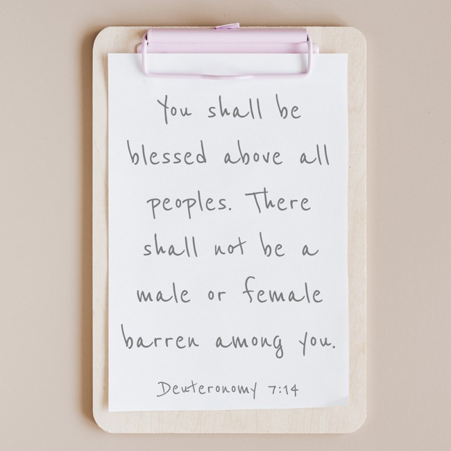 You shall be blessed above all peoples. There shall not be a male or female barren among you. - Deuteronomy 7:14