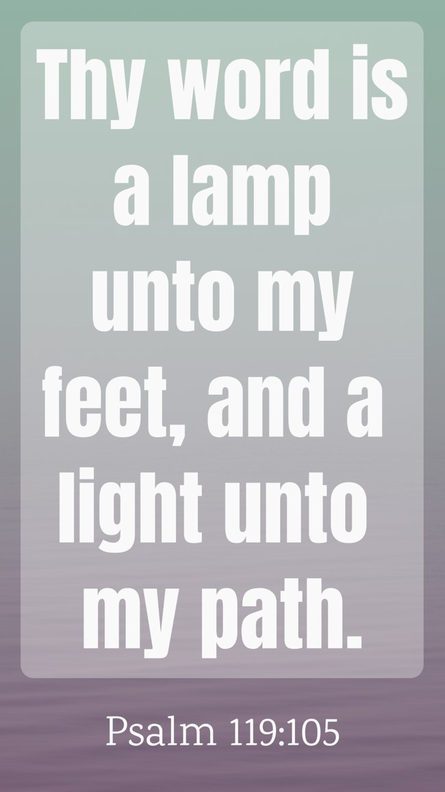Thy word is a lamp unto my feet, and a light unto my path. - Psalm 119:105