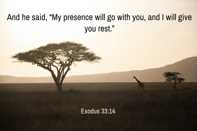 And he said, “My presence will go with you, and I will give you rest.” - Exodus 33:14