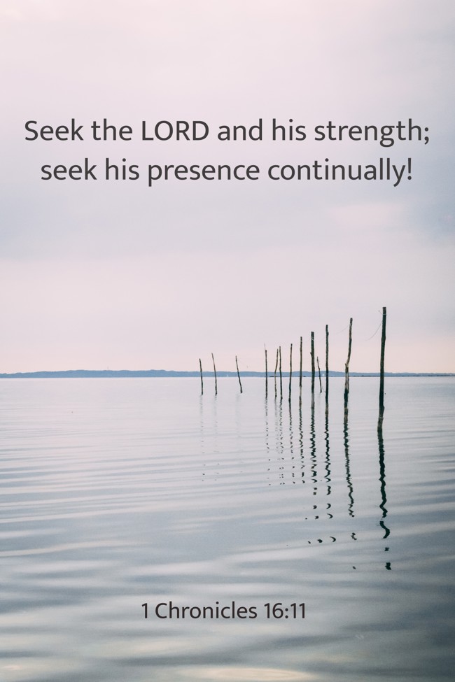 Seek the LORD and his strength; seek his presence continually! - 1 Chronicles 16:11