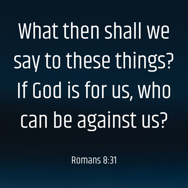 What then shall we say to these things? If God is for us, who can be against us? - Romans 8:31