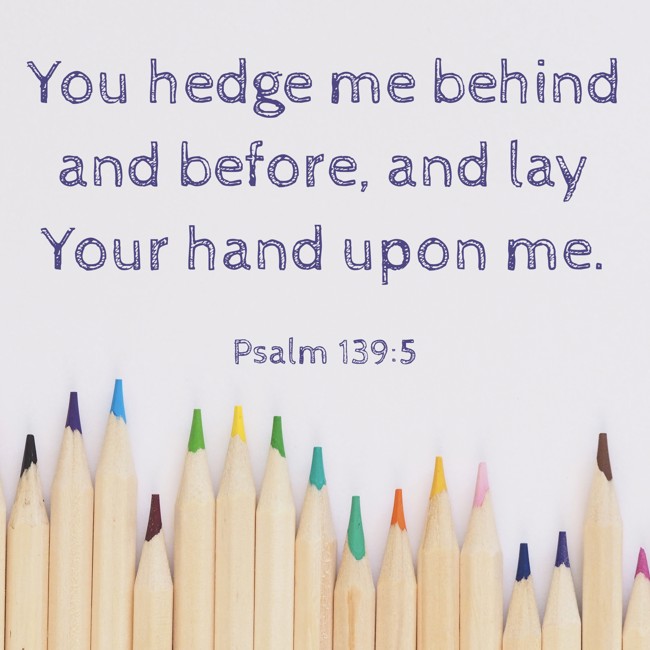 You hedge me behind and before, and lay Your hand upon me. - Psalm 139:5