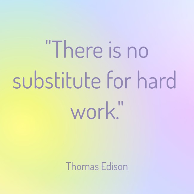 There is no substitute for hard work. - Thomas Edison