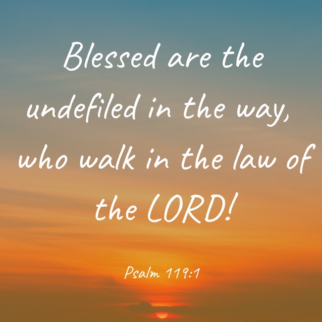 Blessed are the undefiled in the way, who walk in the law of the LORD! - Psalm 119:1