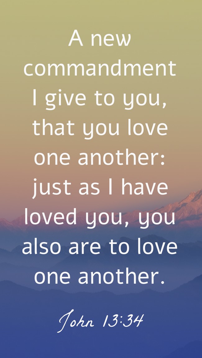 A new commandment I give to you, that you love one another: just as I have loved you, you also are to love one another. - John 13:34