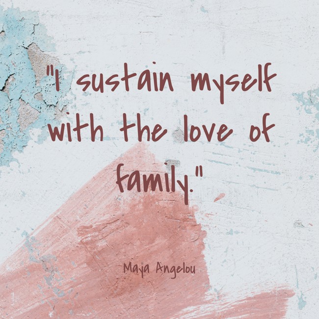 I sustain myself with the love of family. - Maya Angelou