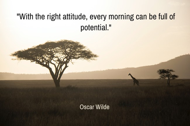 With the right attitude, every morning can be full of potential. - Oscar Wilde