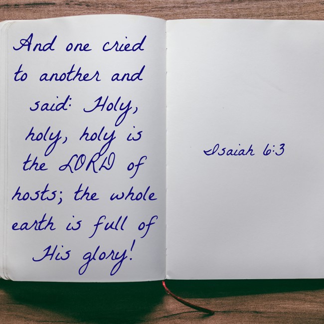 And one cried to another and said: Holy, holy, holy is the LORD of hosts; the whole earth is full of His glory! - Isaiah 6:3
