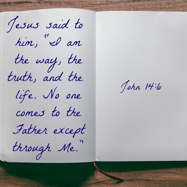 Jesus said to him, “I am the way, the truth, and the life. No one comes to the Father except through Me.” - John 14:6
