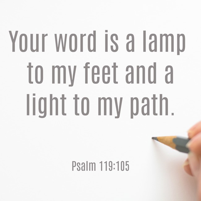 Your word is a lamp to my feet and a light to my path. - Psalm 119:105