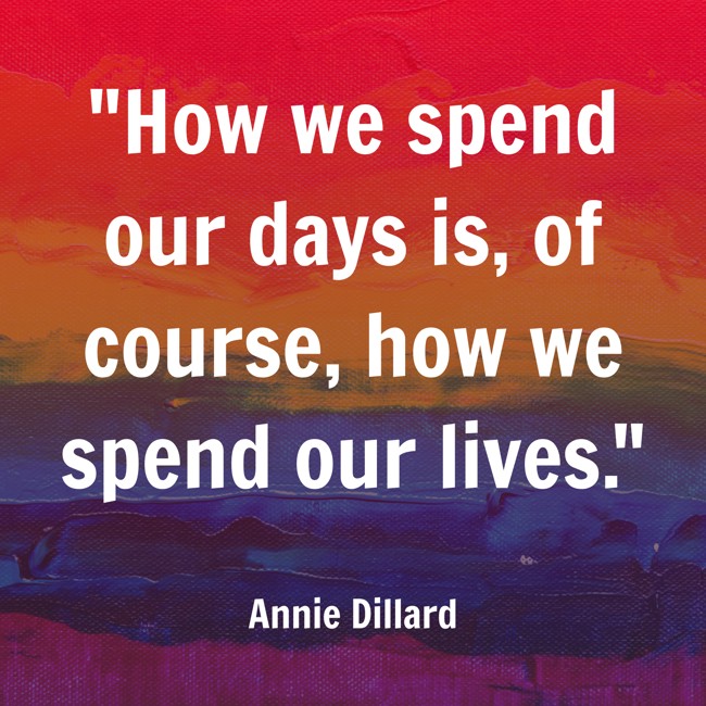 How we spend our days is, of course, how we spend our lives. - Annie Dillard