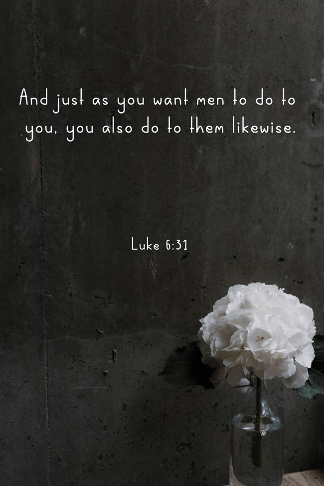 And just as you want men to do to you, you also do to them likewise. - Luke 6:31