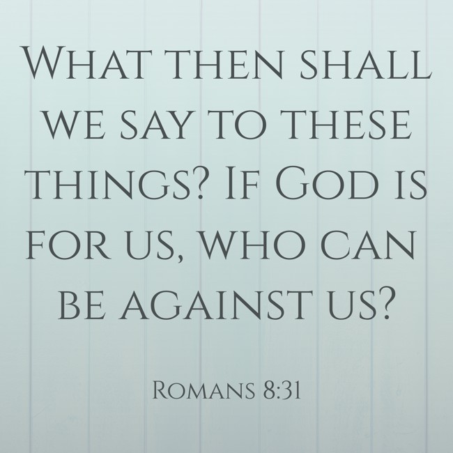 What then shall we say to these things? If God is for us, who can be against us? - Romans 8:31