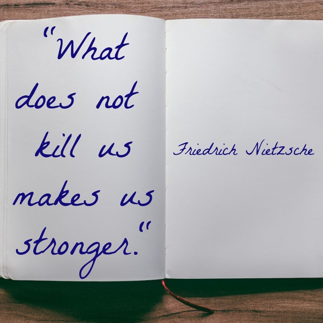 What does not kill us makes us stronger. - Friedrich Nietzsche