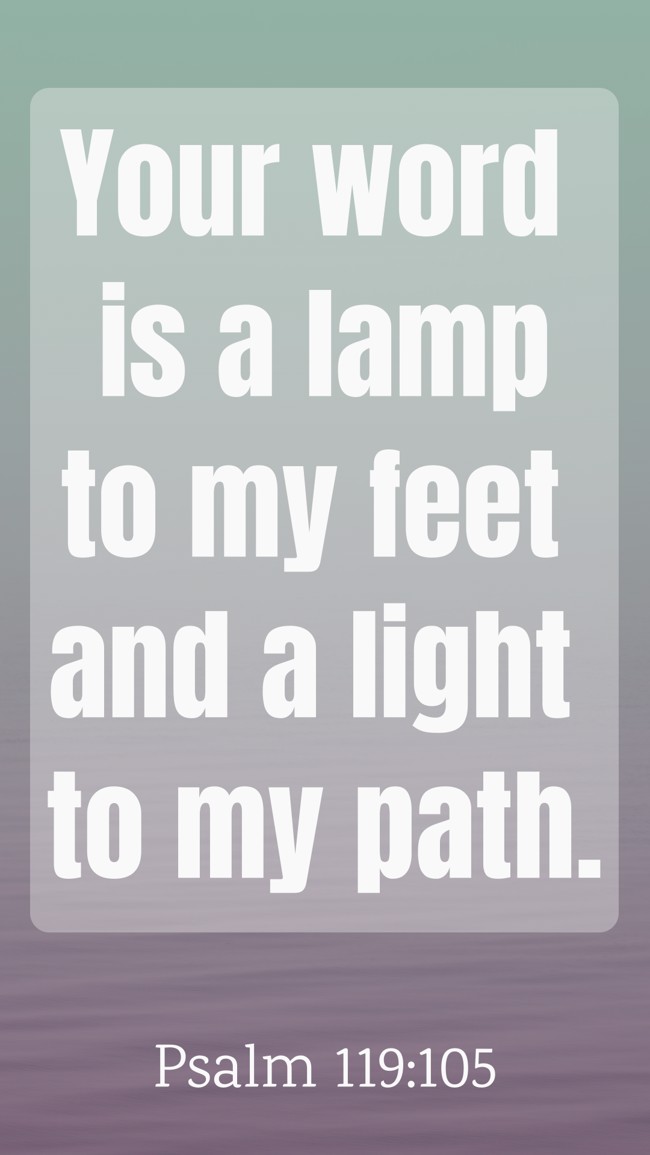 Your word is a lamp to my feet and a light to my path. - Psalm 119:105
