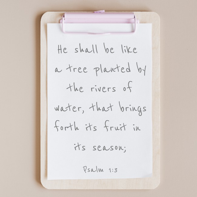 He shall be like a tree planted by the rivers of water, that brings forth its fruit in its season; - Psalm 1:3