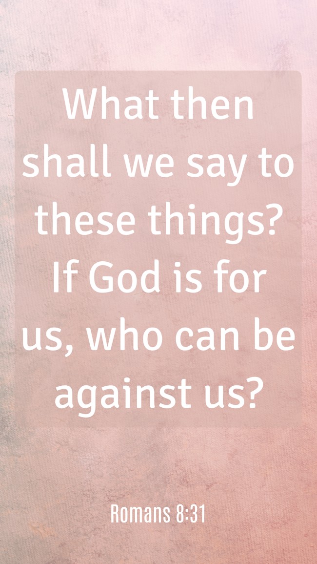What then shall we say to these things? If God is for us, who can be against us? - Romans 8:31