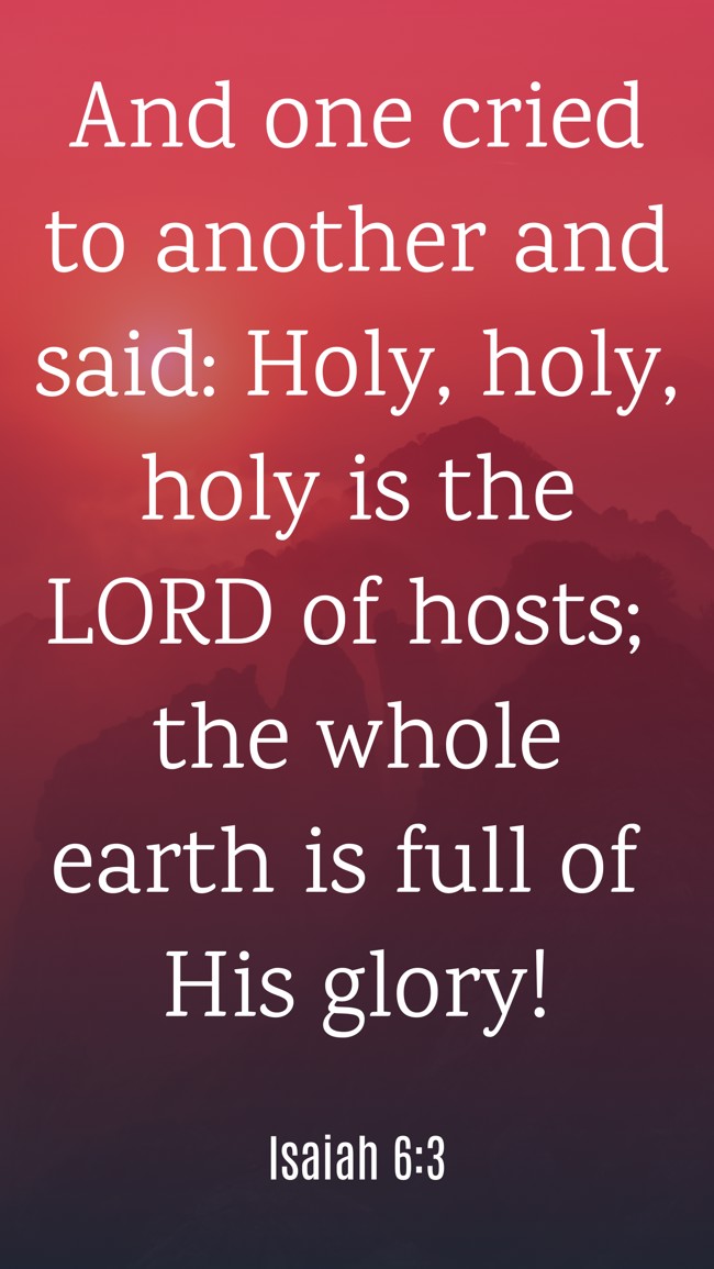 And one cried to another and said: Holy, holy, holy is the LORD of hosts; the whole earth is full of His glory! - Isaiah 6:3