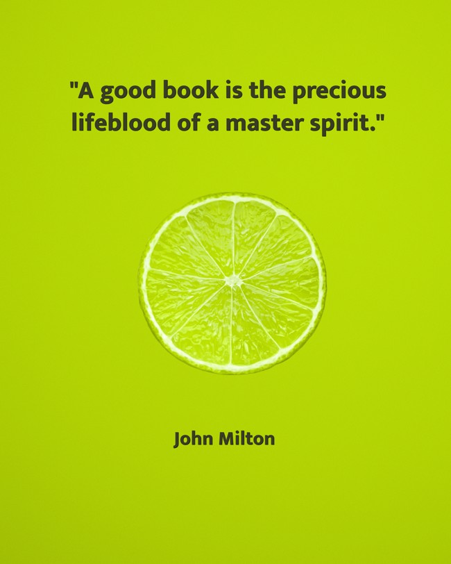 A good book is the precious lifeblood of a master spirit. - John Milton