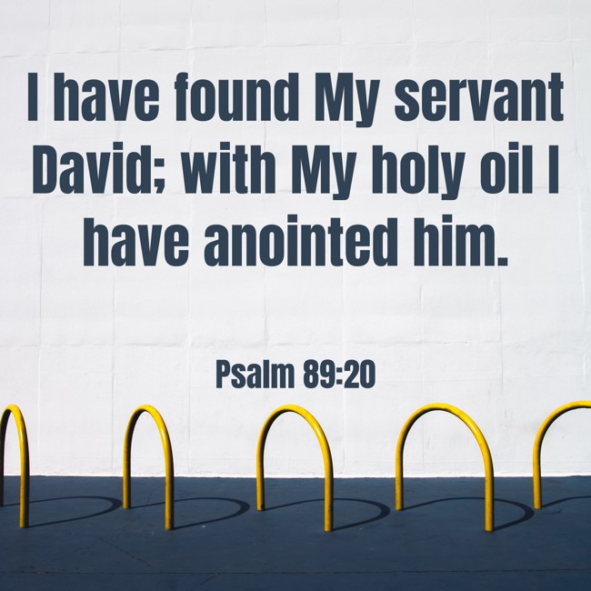 I have found My servant David; with My holy oil I have anointed him. - Psalm 89:20