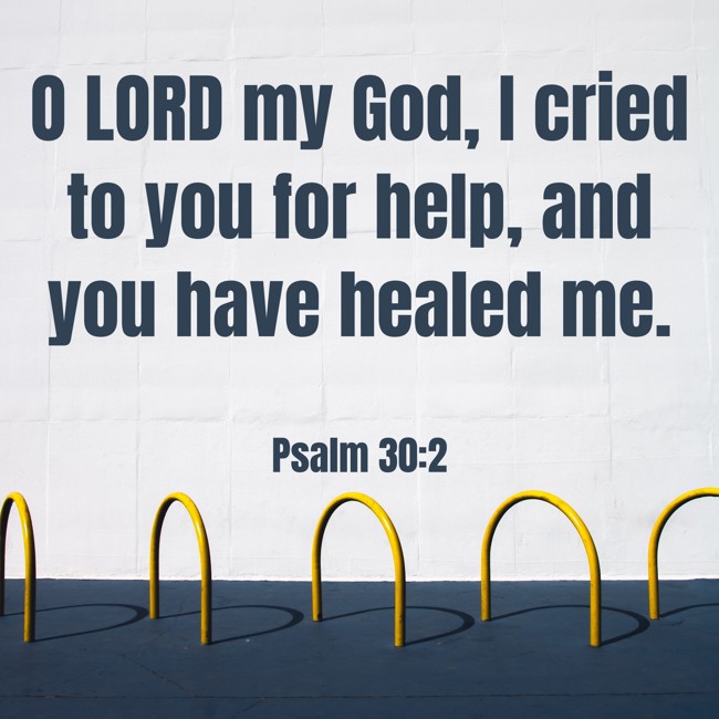 O LORD my God, I cried to you for help, and you have healed me. - Psalm 30:2