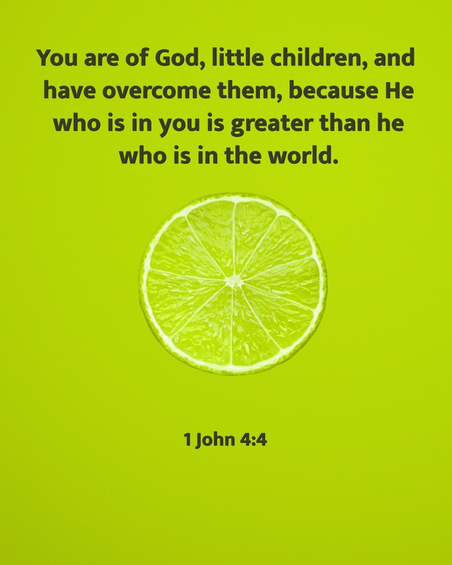 You are of God, little children, and have overcome them, because He who is in you is greater than he who is in the world. - 1 John 4:4