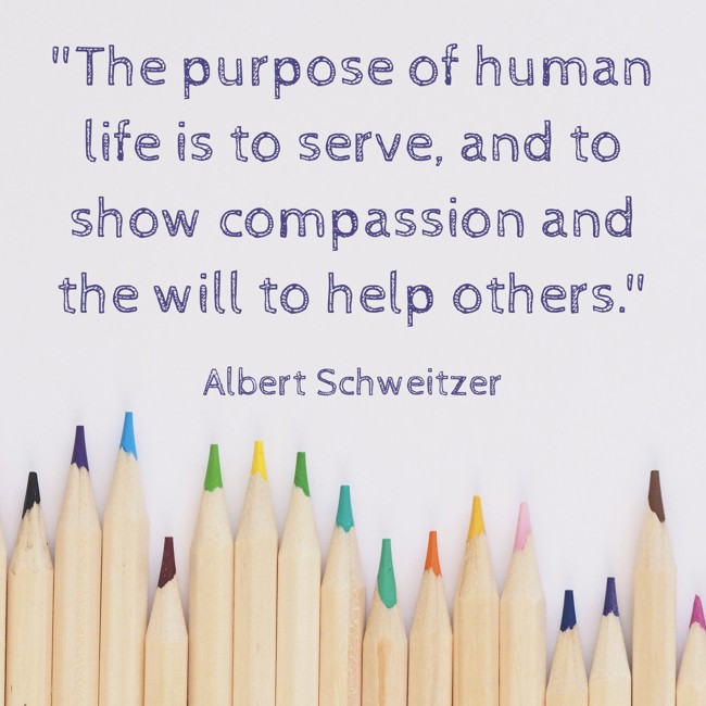 The purpose of human life is to serve, and to show compassion and the will to help others. - Albert Schweitzer