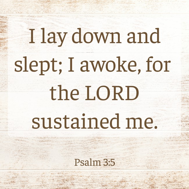 I lay down and slept; I awoke, for the LORD sustained me. - Psalm 3:5