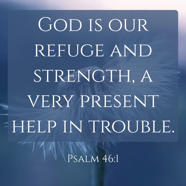  God is our refuge and strength, a very present help in trouble.   - Psalm 46:1 