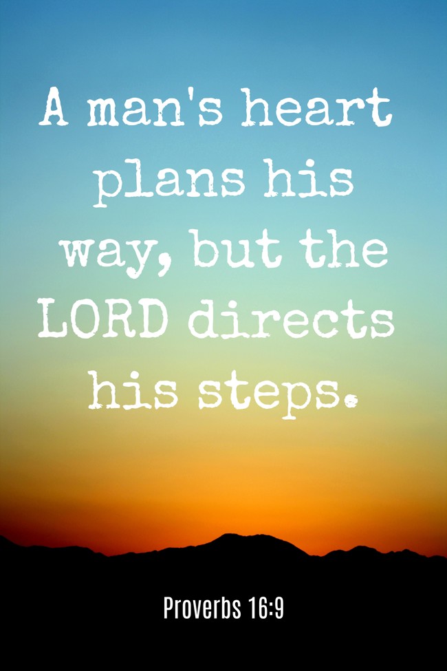 A man's heart plans his way, but the LORD directs his steps. - Proverbs 16:9