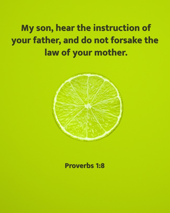 My son, hear the instruction of your father, and do not forsake the law of your mother. - Proverbs 1:8