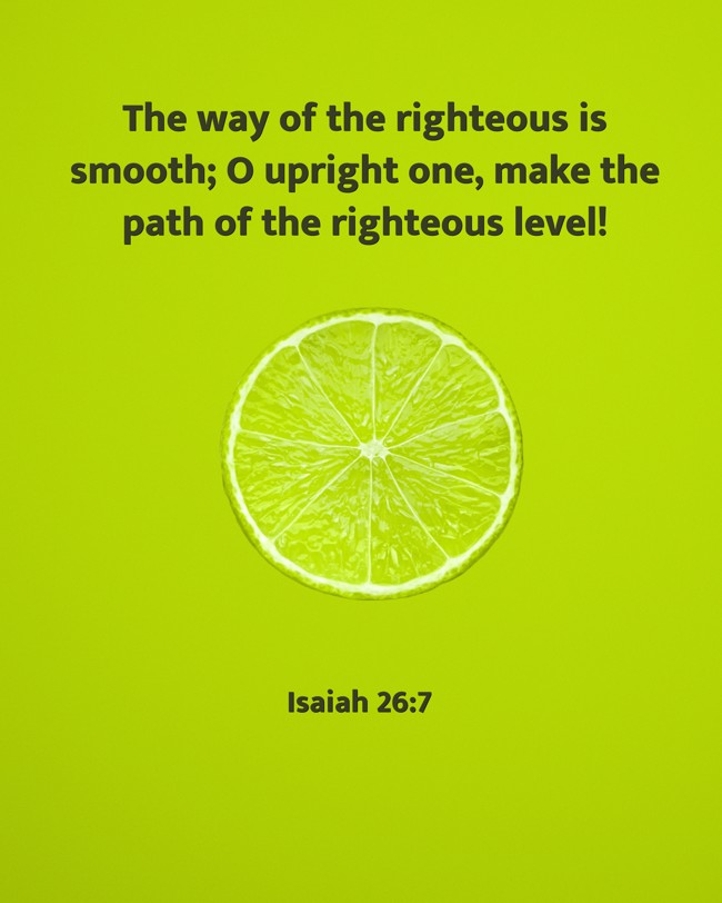 The way of the righteous is smooth; O upright one, make the path of the righteous level! - Isaiah 26:7