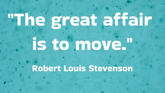 The great affair is to move. - Robert Louis Stevenson
