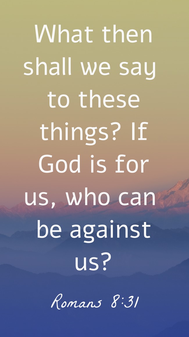 What then shall we say to these things? If God is for us, who can be against us? - Romans 8:31