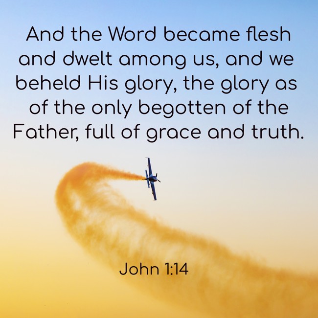 And the Word became flesh and dwelt among us, and we beheld His glory, the glory as of the only begotten of the Father, full of grace and truth. - John 1:14