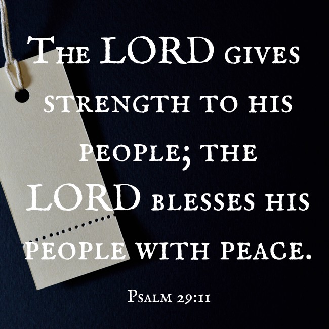 The LORD gives strength to his people; the LORD blesses his people with peace. - Psalm 29:11