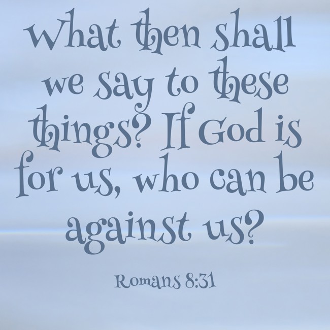 What then shall we say to these things? If God is for us, who can be against us? - Romans 8:31
