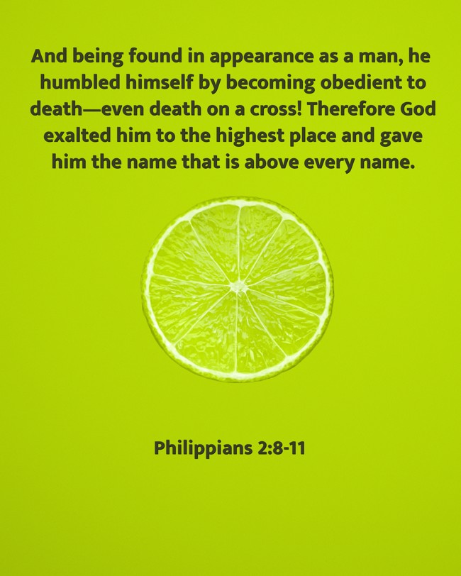 And being found in appearance as a man, he humbled himself by becoming obedient to death—even death on a cross! Therefore God exalted him to the highest place and gave him the name that is above every name. - Philippians 2:8-11