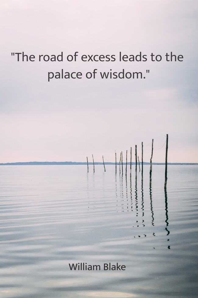 The road of excess leads to the palace of wisdom. - William Blake