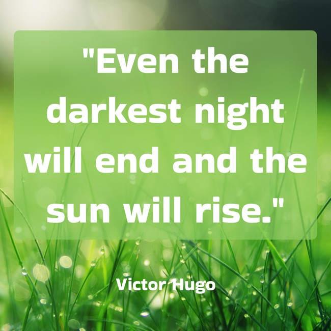 Even the darkest night will end and the sun will rise. - Victor Hugo