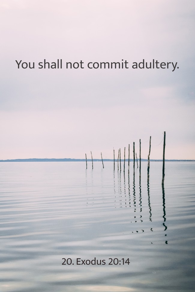 You shall not commit adultery. - 20. Exodus 20:14