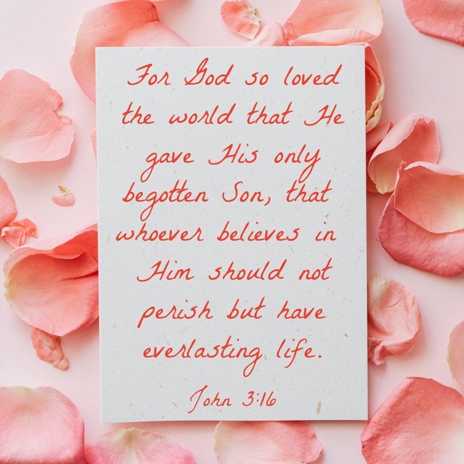 For God so loved the world that He gave His only begotten Son, that whoever believes in Him should not perish but have everlasting life. - John 3:16