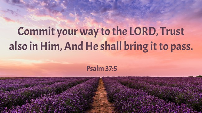 Commit your way to the LORD, Trust also in Him, And He shall bring it to pass. - Psalm 37:5