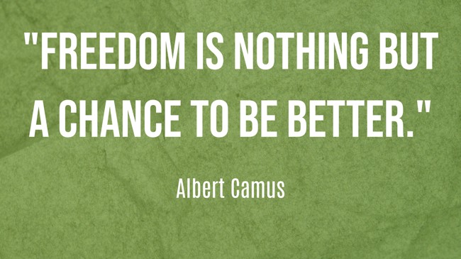 Freedom is nothing but a chance to be better. - Albert Camus
