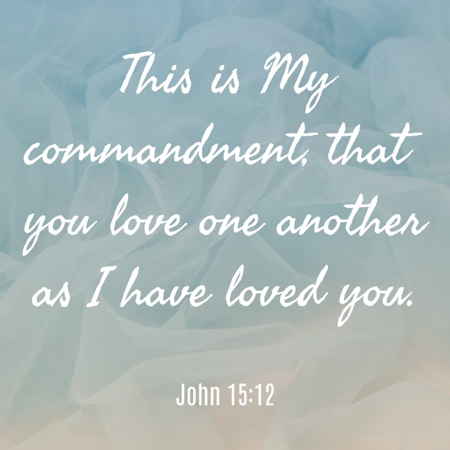 This is My commandment, that you love one another as I have loved you. - John 15:12