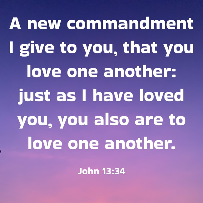 A new commandment I give to you, that you love one another: just as I have loved you, you also are to love one another. - John 13:34
