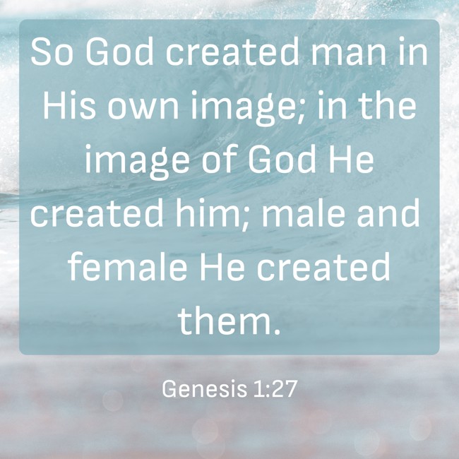 So God created man in His own image; in the image of God He created him; male and female He created them. - Genesis 1:27