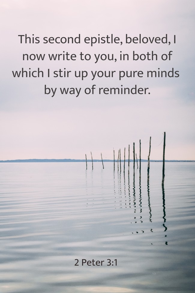 This second epistle, beloved, I now write to you, in both of which I stir up your pure minds by way of reminder. - 2 Peter 3:1